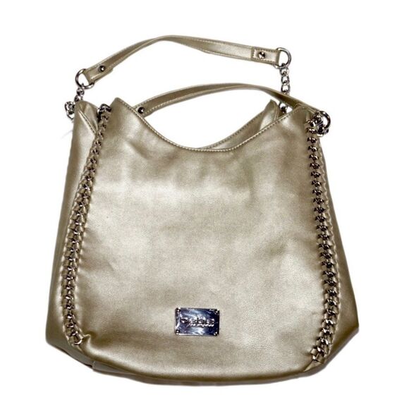 Bebe Gold Metallic Chain Strap Shoulder Bag - Picture 4 of 7